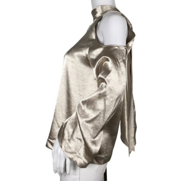 Ramy Brook Woman Cold Shoulder Top Gold Color DM33 - Picture 3 of 4